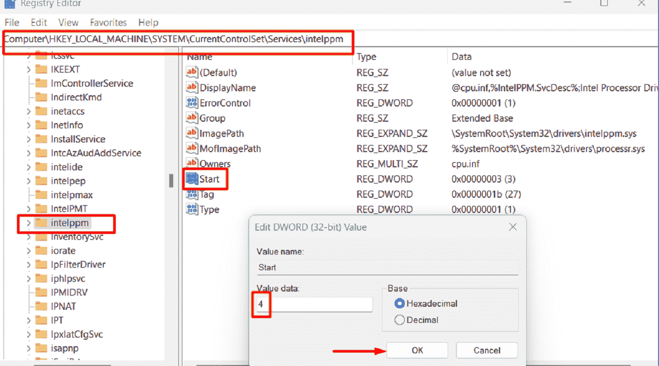 how to fix Intelppm.sys BSOD Blue Screen Error in Windows 11 or 10