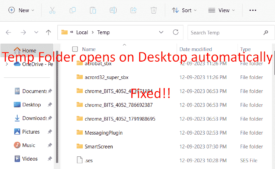 Temp Folder opens on Desktop automatically