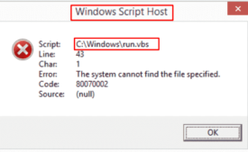 Windows script host run.vbs
