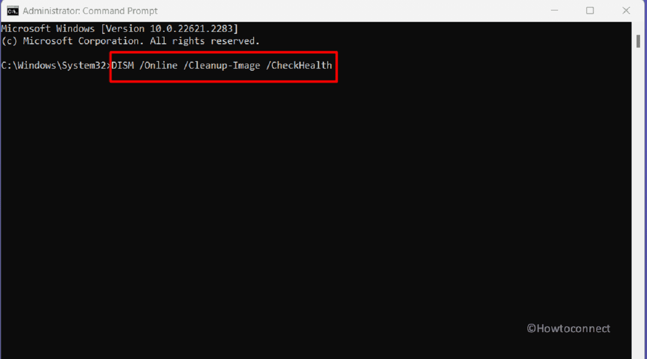 dism executing in command prompt