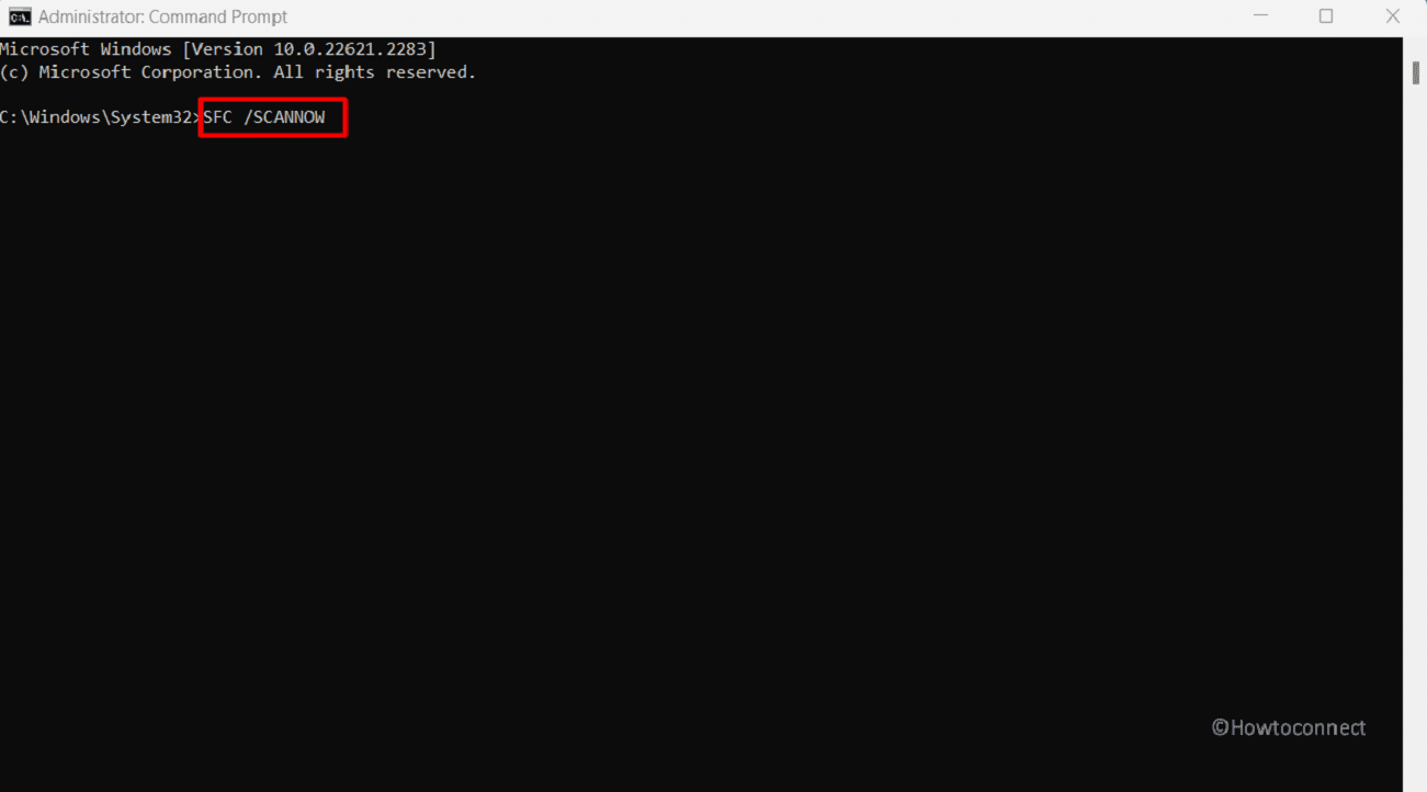 sfc scan cmd command running on elevated command prompt