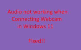 Audio not working when Connecting Webcam