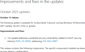 Firmware update for Surface Book 3