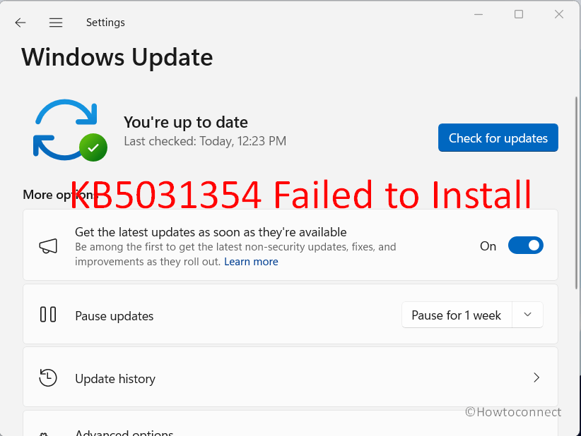 KB5031354 Failed to Install