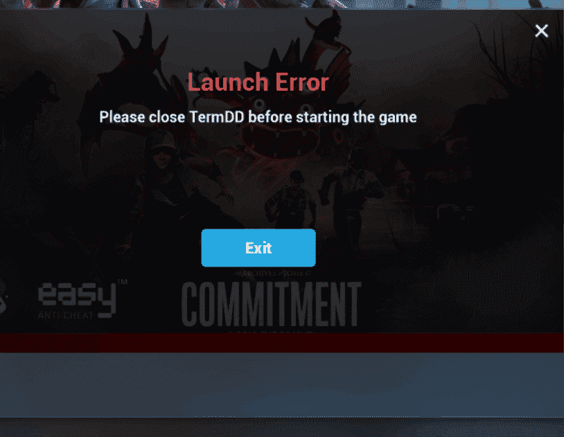 Please close TermDD before starting this game