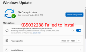 KB5032288 Failed to install