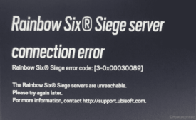 Rainbow Six Siege error code 3-0x00030089