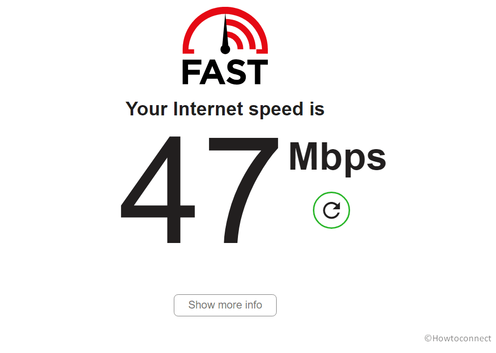 see internet speed in fast.com