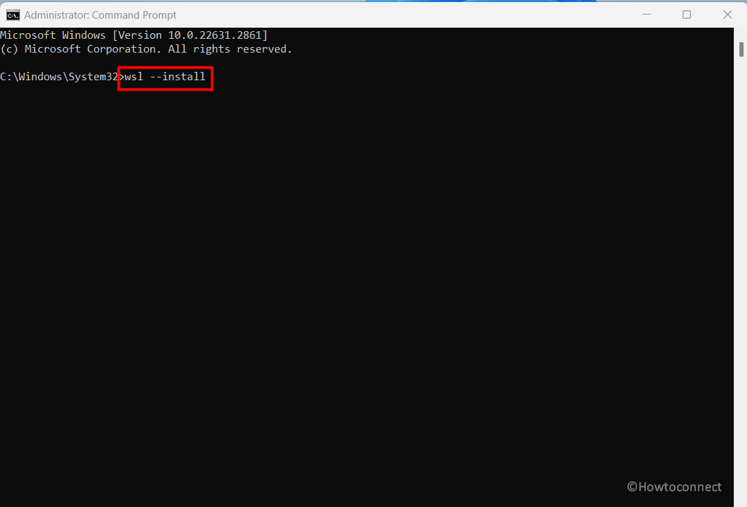 wsl --install on command prompt