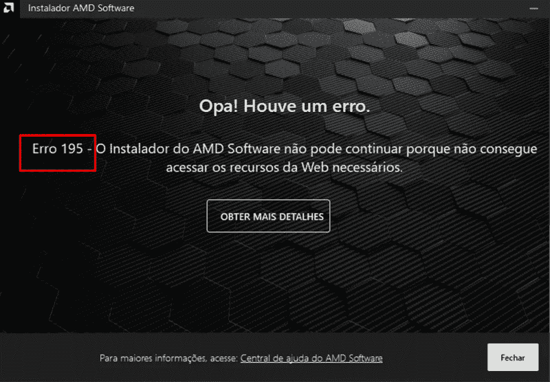 AMD Error 195