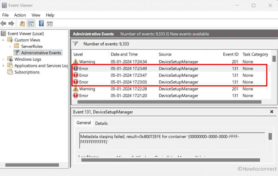 Devicesetupmanager Error 131