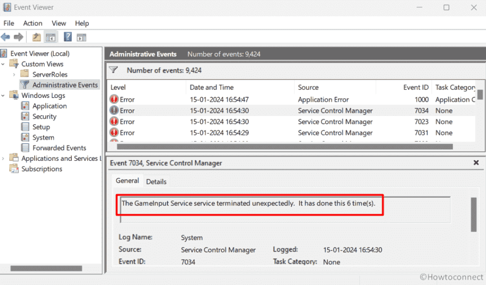 Fix The Gameinput Service service Terminated Unexpectedly in Windows 11