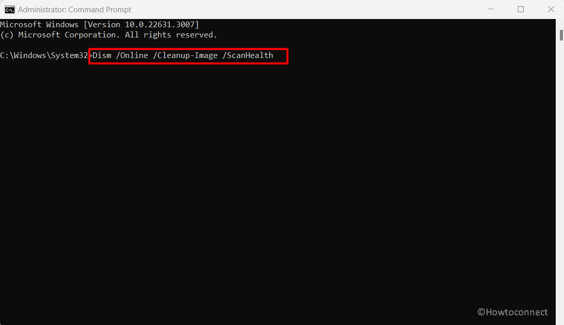 dism command running on command prompt