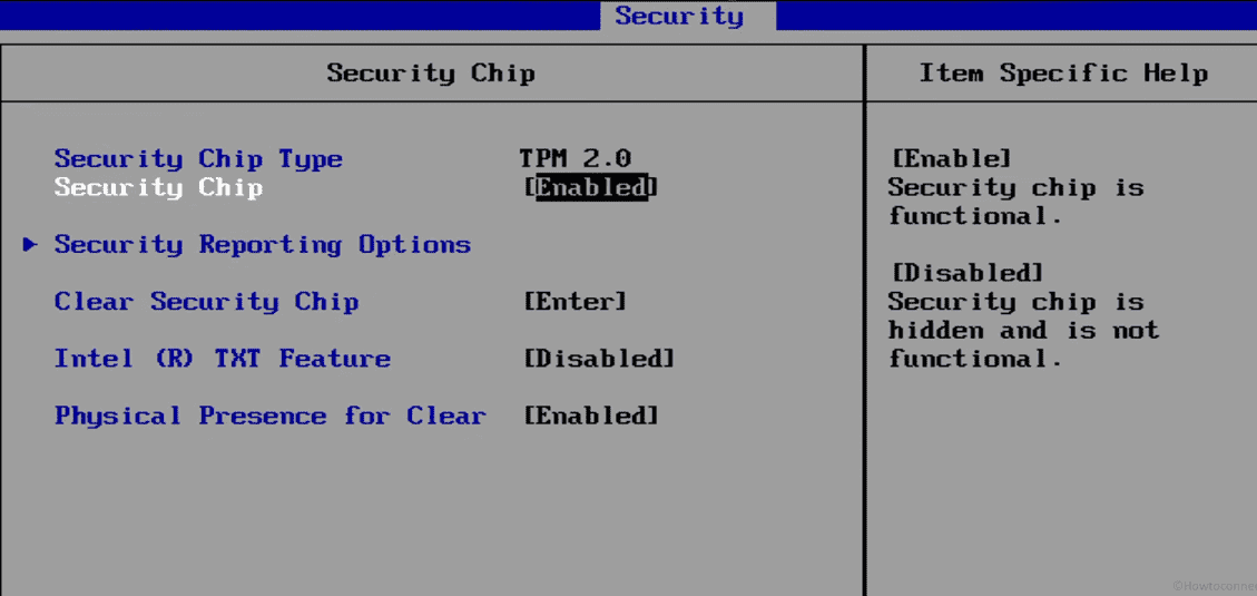 enable tpm from BIOS