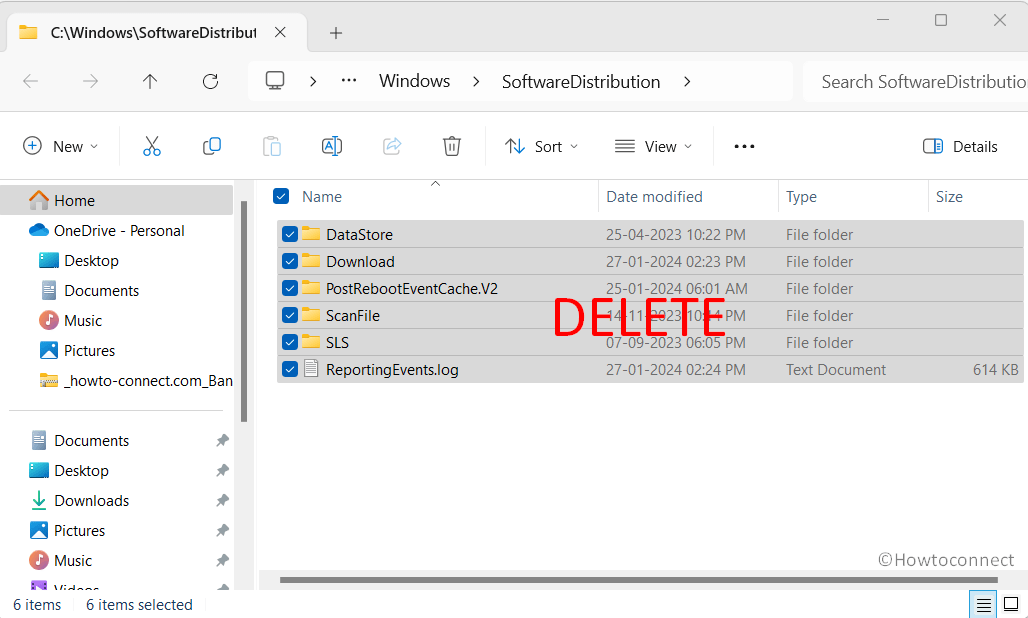 softwaredownload folder all items select delete
