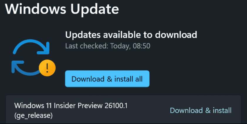 Windows 11 Build 26100.1
