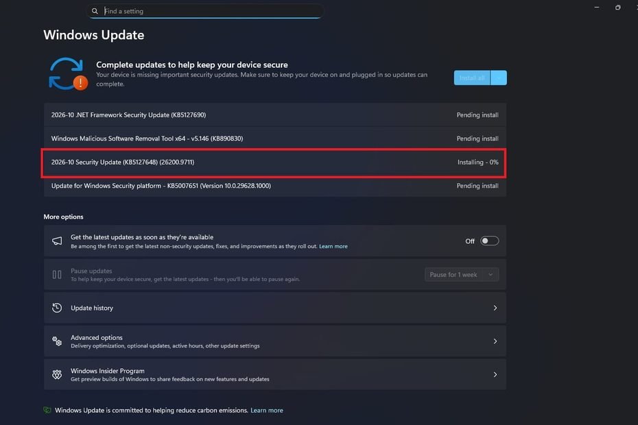 KB5127648 failed to install in Windows 11