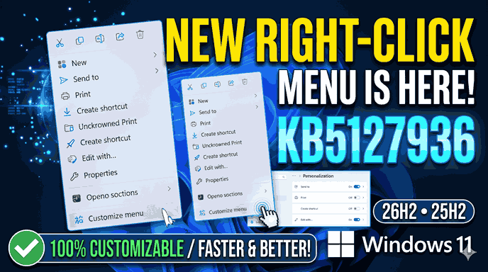 KB5127936 New Right-Click Menu in Windows 11