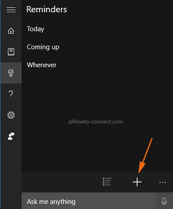 + button to add a new reminder