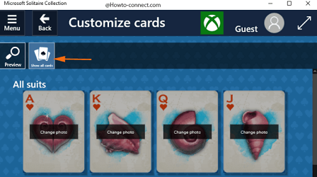 Show all cards button