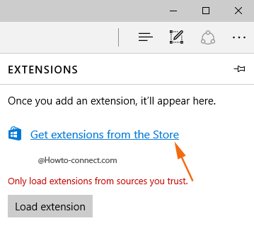 Get extensions from the Store link