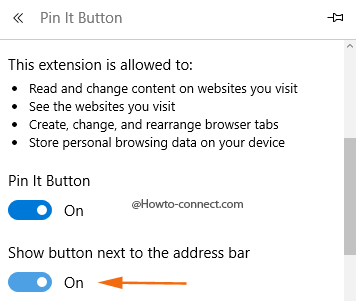 Show button next to the address bar Pin It Button