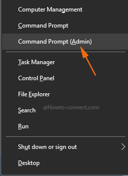 Command Prompt Admin Power user menu
