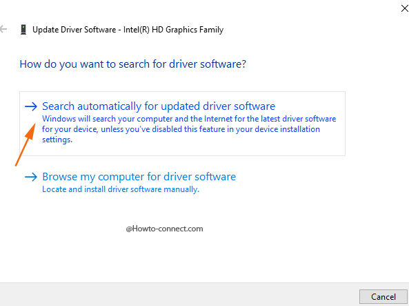 Search automatically updated driver software