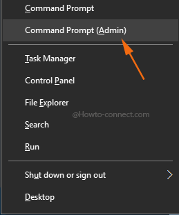 Elevated Command Prompt power user menu