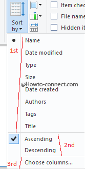 Sort by Options File Explorer