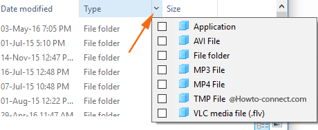 2150 Type Details menu options