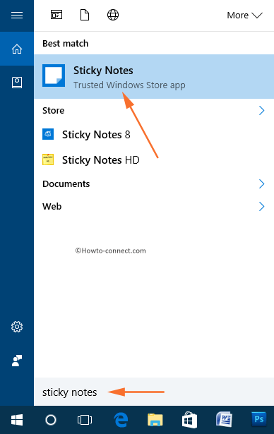 Sticky Notes Cortana search