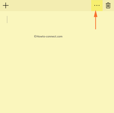 Sticky Notes Menu button