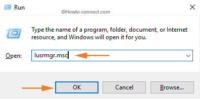 lusrmgr.msc Run dialog box