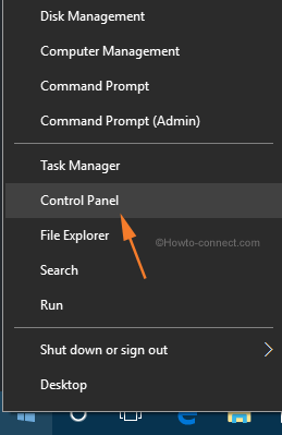 Right click Start Control Panel