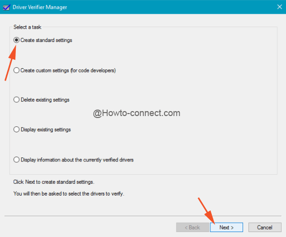 create standard settings