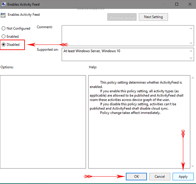 3 Ways to Disable Windows 10 Timeline image - Group Policy Editor Enable Activity Feed