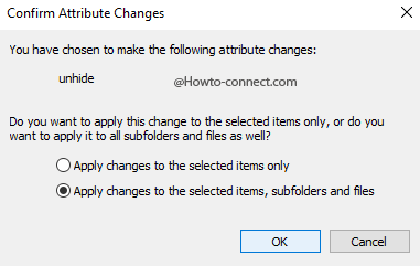 Confirm Attribute Changes Unhide attribute
