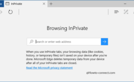 InPrivate Browsing Edge browser