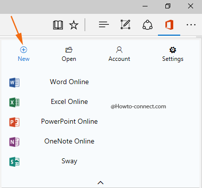 New tab Office Online extension