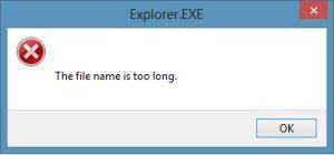 Long file name error note example in Windows 10