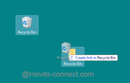 Drop Recycle Bin icon to the Recycle Bin folder