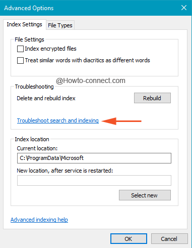 Troubleshoot search and indexing link to mend the serach troubles