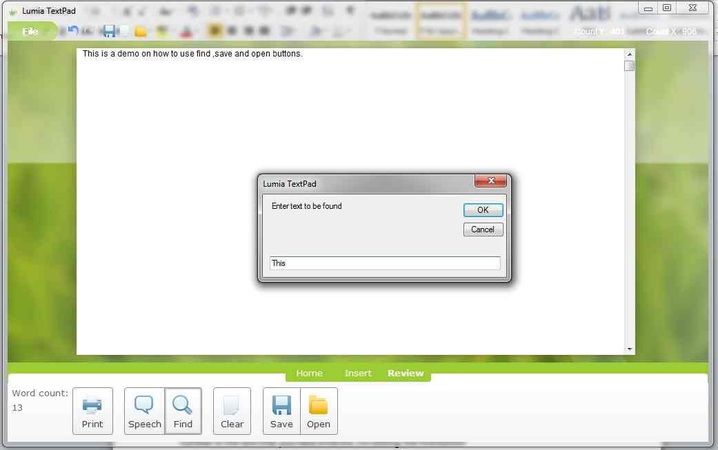 Lumia TExtpad editor, Lumia