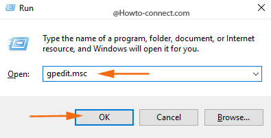 gpedit.msc command Run box Windows 10