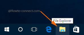 Launch File Explorer Windows 10 taskbar