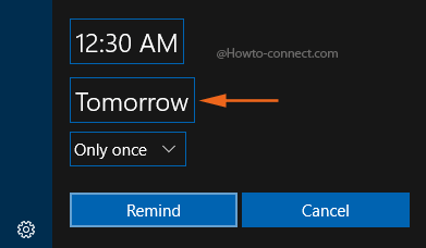 Edit Cortana reminder Day option