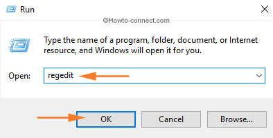 Run command type in regedit