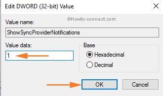 ShowSyncProviderNotifications Value data 1 or 0