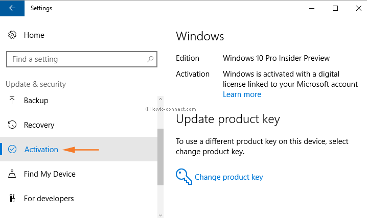 Activation Windows 10 digital license
